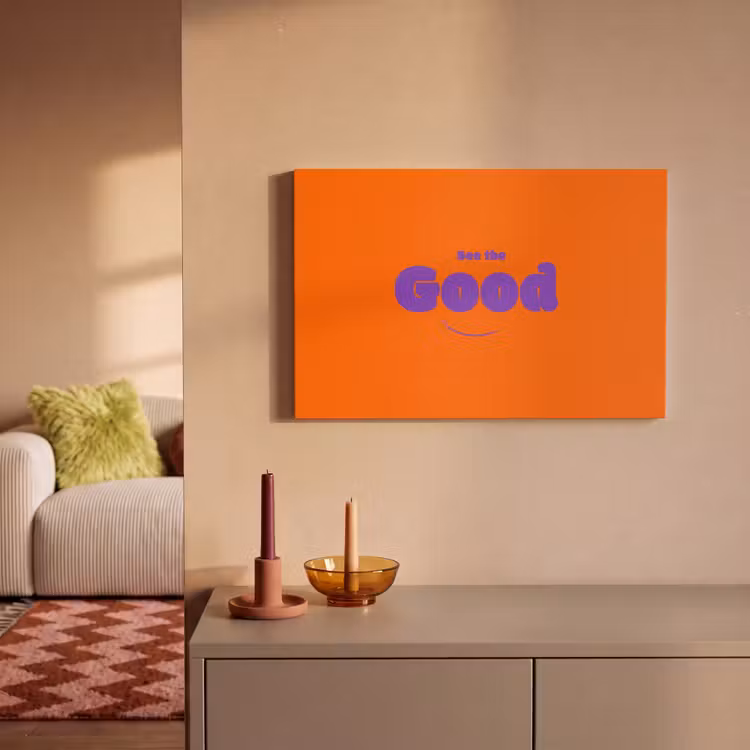 See the good - Paars - Oranje - Smiley canvas 2cm klein -sfeer1