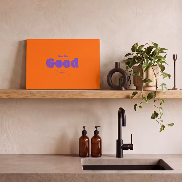 See the good - Paars - Oranje - Smiley canvas 2cm klein -sfeer3
