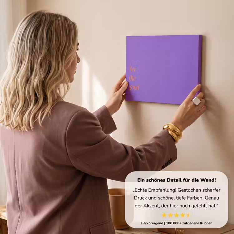 See the good - Oranje - Paars canvas 2cm klein -sfeer3