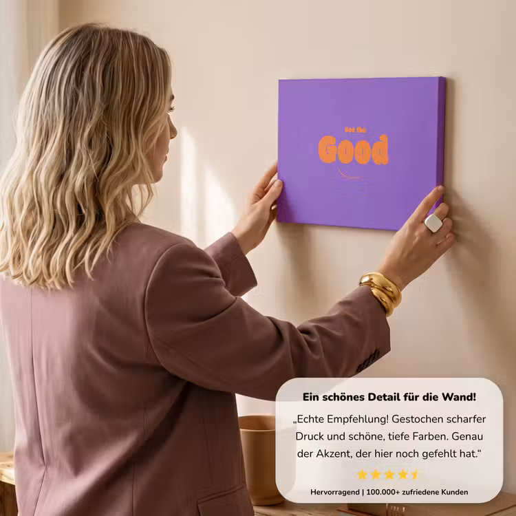 See the good - Oranje - Paars - Smiley canvas 2cm klein -Xsfeer7_DE