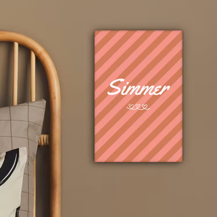 Simmer - Hartjes - Strepen - Roze canvas 2cm klein -sfeer6