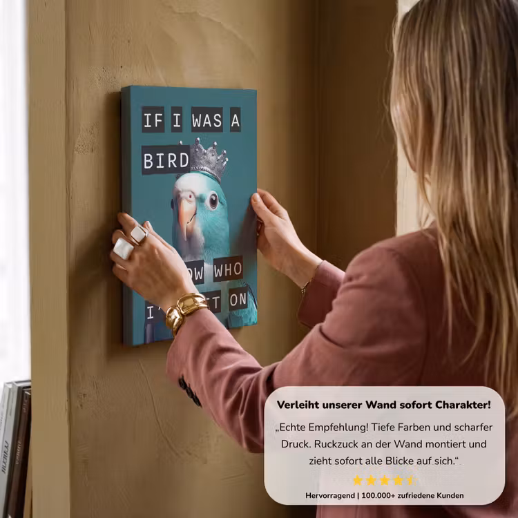 Parkiet - Turquoise - Quotes - Decoratie canvas 2cm klein -Xsfeer7_DE