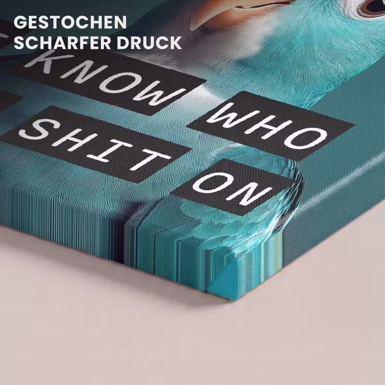 Parkiet - Turquoise - Quotes - Decoratie canvas 2cm klein -closeup_print_DE