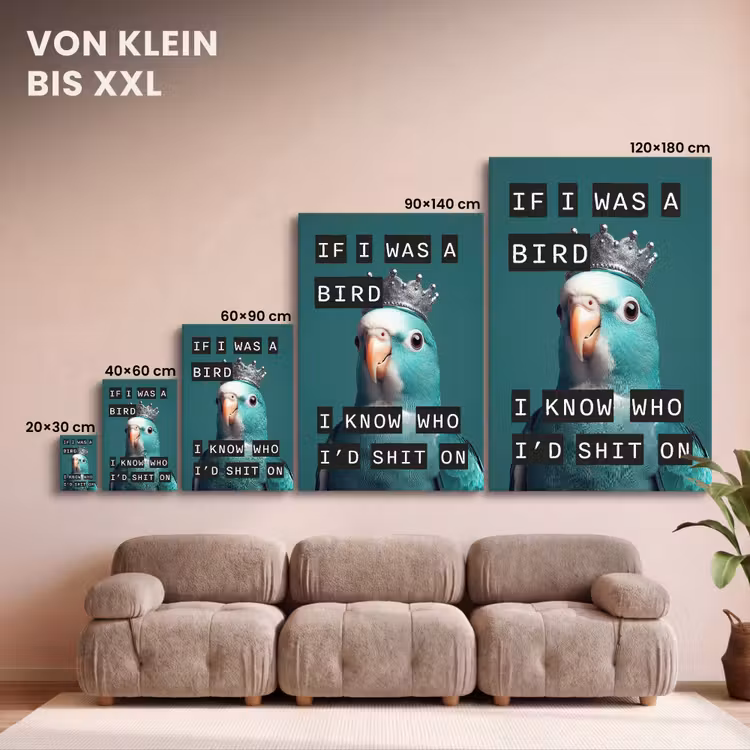 Parkiet - Turquoise - Quotes - Decoratie canvas 2cm klein -Xsfeer8_DE