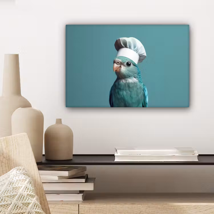 Parkiet - Vogel - Koksmuts - Cute canvas 2cm klein -sfeer6
