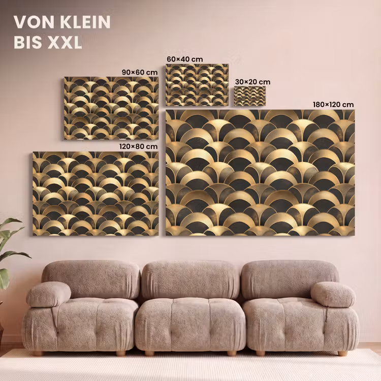 Schubben - Structuur - Goud canvas 2cm klein 34 -Xsfeer8_DE