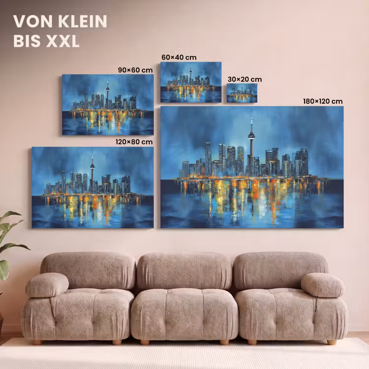 Skyline Toronto - Water - Stadslichten - Toren canvas 2cm klein -Xsfeer8_DE