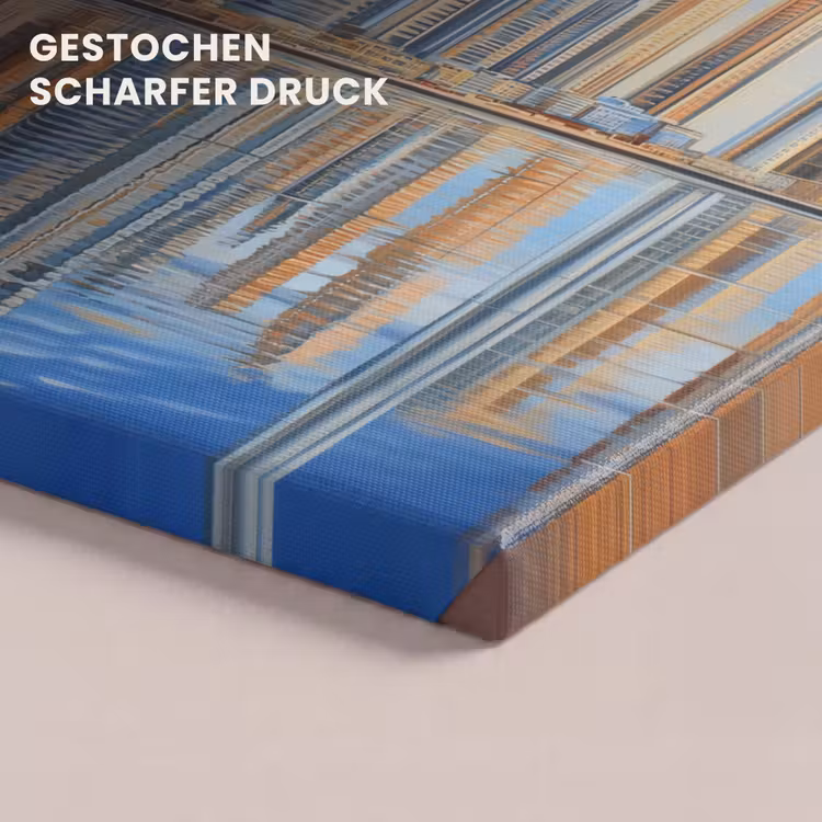 Skyline - Wolkenkrabbers - Water - Blauw canvas 2cm klein -closeup_print_DE