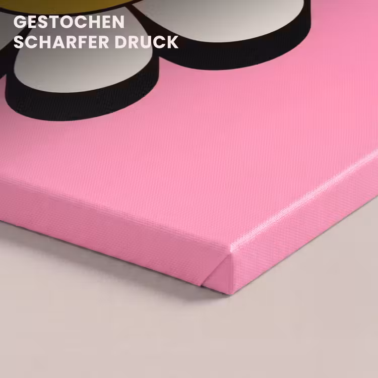 Smiley - Bloem - Roze canvas 2cm klein -closeup_print_DE
