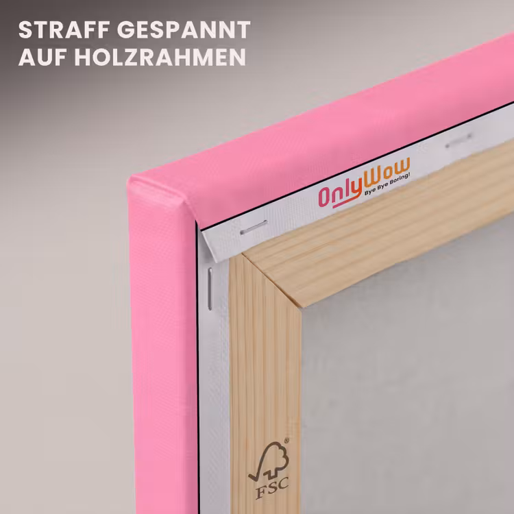 Smiley - Bloem - Roze canvas 2cm klein -uniquesellingpoint_afwerking-onlywow_DE