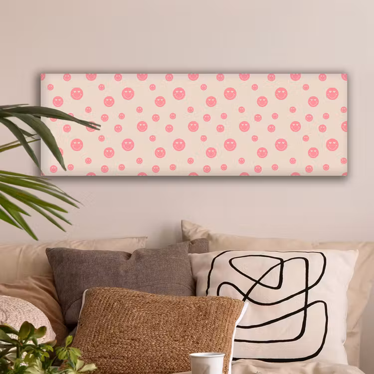 Smiley - Hart - Ogen - Patroon canvas 2cm klein 828 -sfeer1