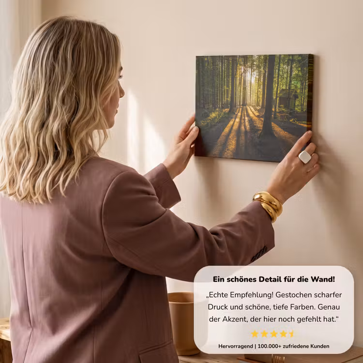 Zon - Bomen - Bos - Landschap - Natuur canvas 2cm klein -Xsfeer7_DE