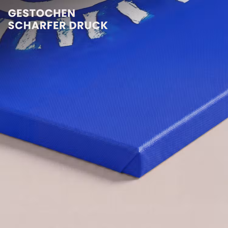 Zon - Gezicht - Penseelstructuur - Blauw canvas 2cm klein -uniquesellingpoint_afwerking-onlywow_DE