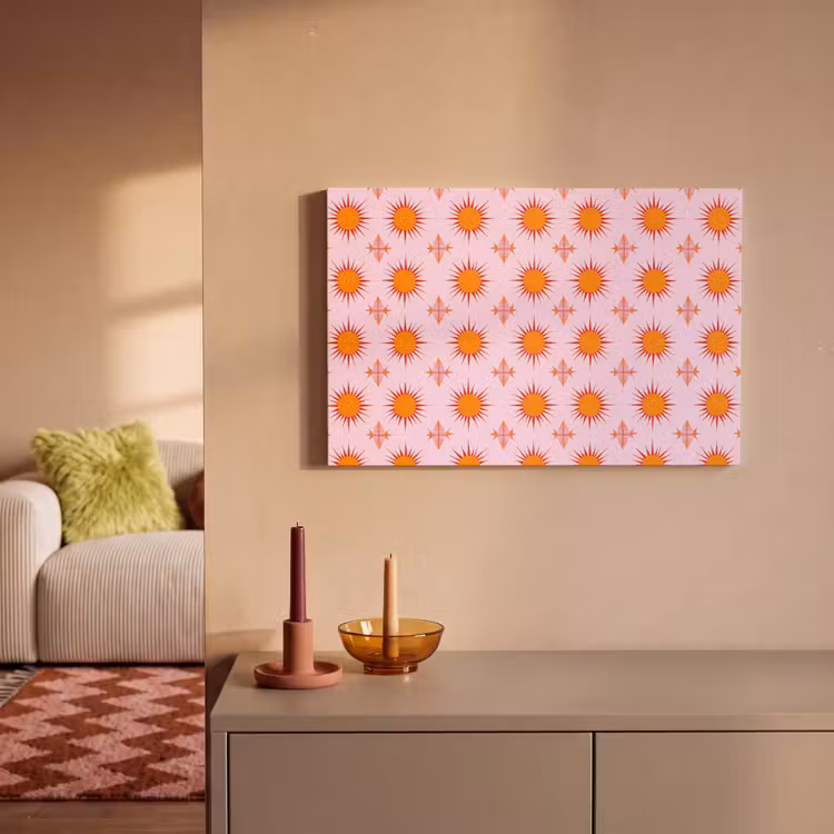 Zon - Patroon - Roze canvas 2cm klein 34 -sfeer1
