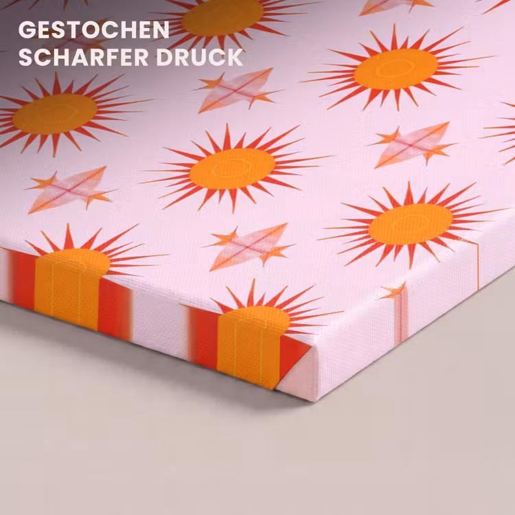 Zon - Patroon - Roze canvas 2cm klein 34 -closeup_print_DE