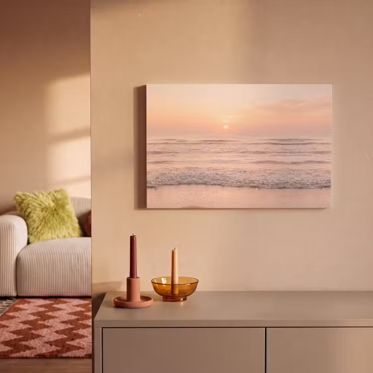 Zon - Strand - Roze canvas 2cm klein -sfeer1