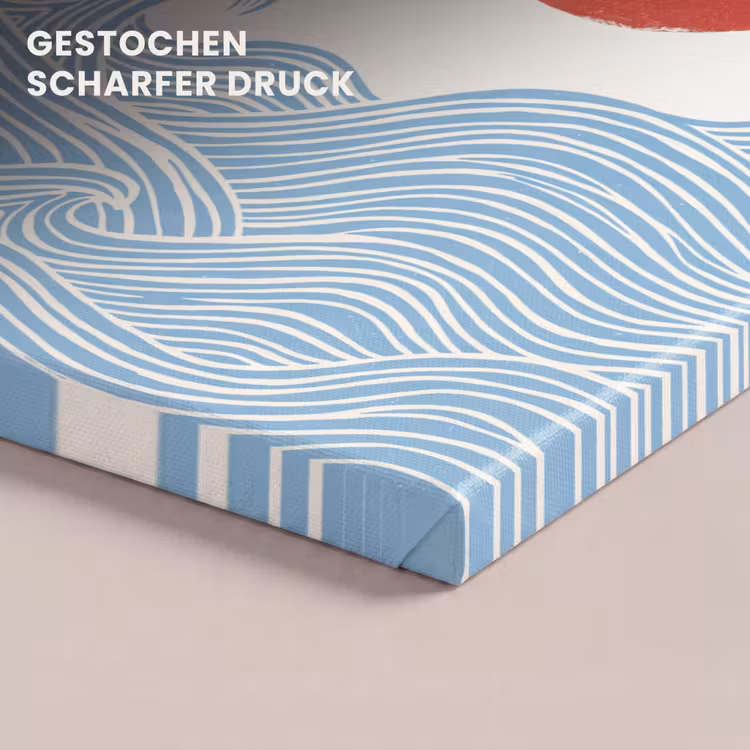 Zon - Golven - Oceaan - Abstract - Rood canvas 2cm klein -closeup_print_DE