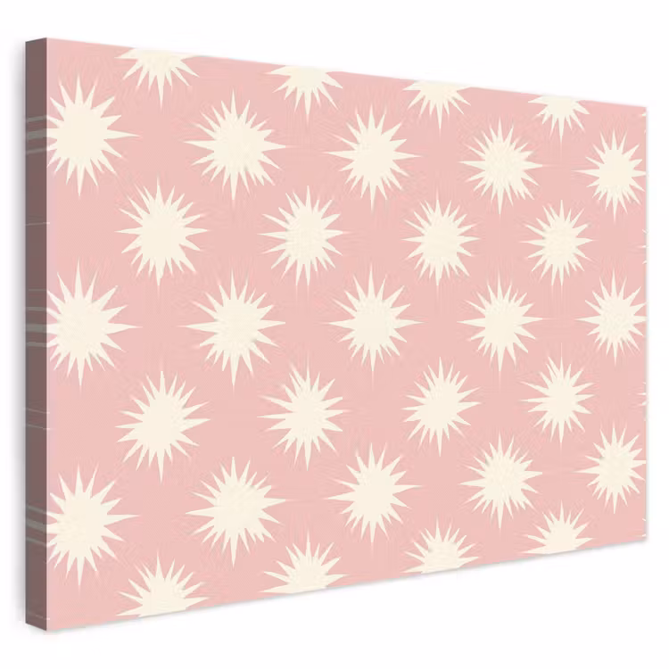 Zonnen - Patroon - Roze canvas 2cm klein 34 -3d