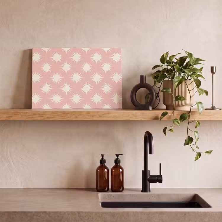 Zonnen - Patroon - Roze canvas 2cm klein 34 -sfeer3