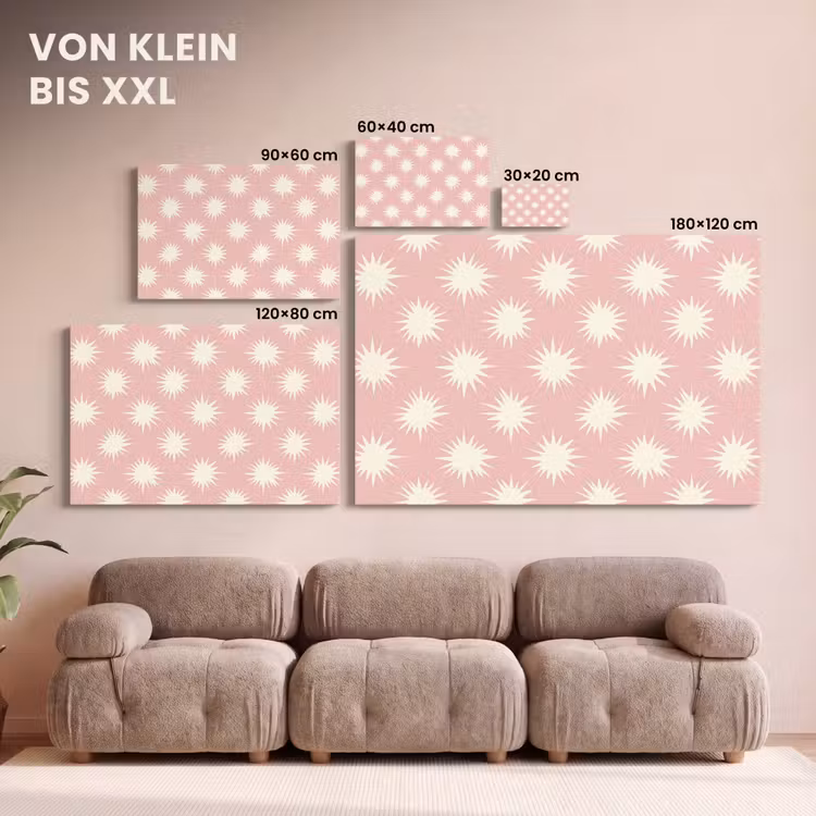 Zonnen - Patroon - Roze canvas 2cm klein 34 -Xsfeer8_DE