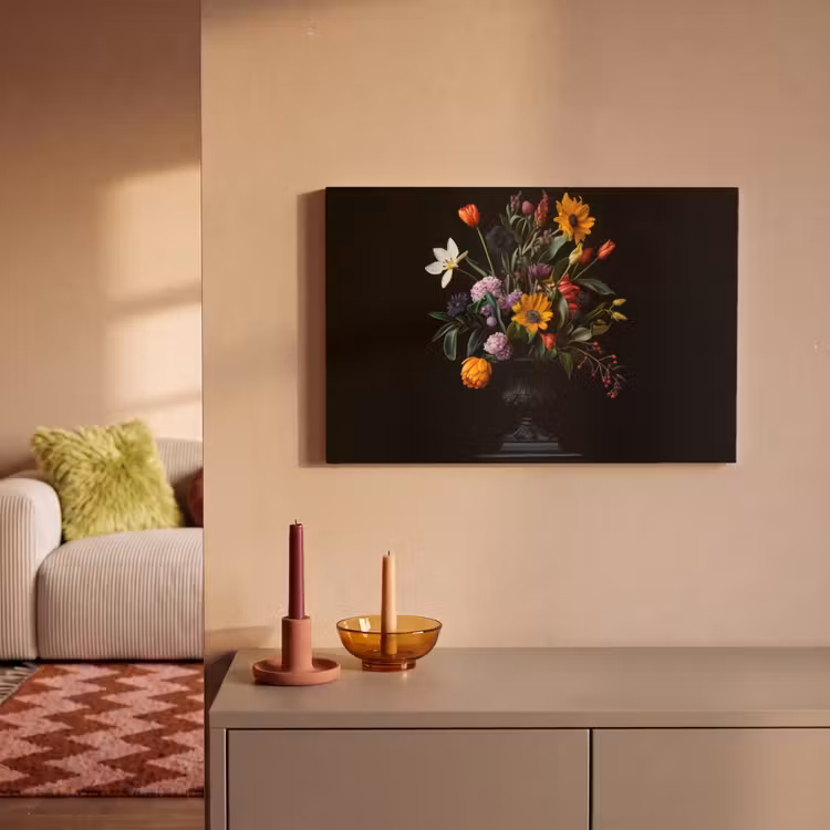 Zonnebloemen - Boeket - Kleurrijk canvas 2cm klein -sfeer1