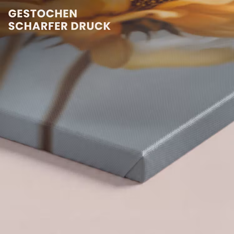 Zonnebloemen - Geel - Wazig canvas 2cm klein -closeup_print_DE