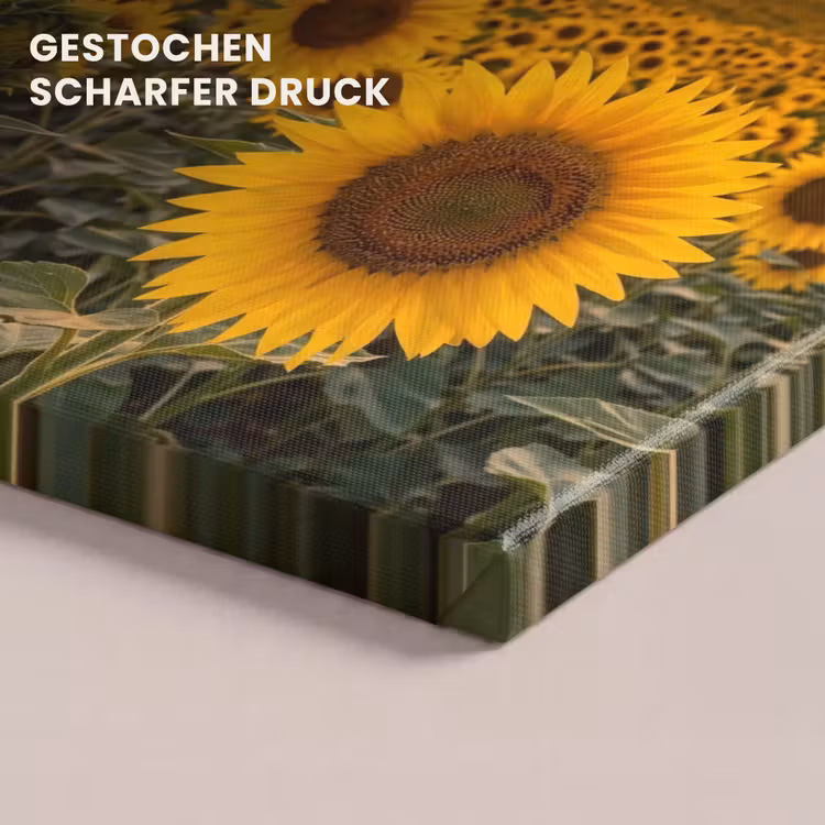 Zonnebloemen - Heuvellandschap - Geel canvas 2cm klein -uniquesellingpoint_afwerking-onlywow_DE