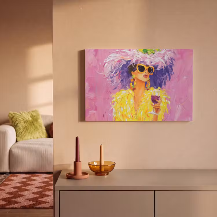 Zonnebril - Vrouw - Jas - Veren canvas 2cm klein -sfeer1