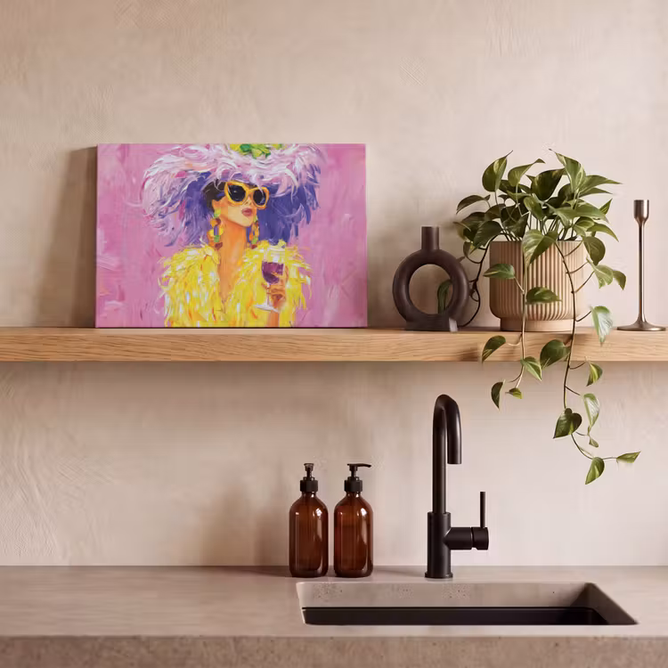 Zonnebril - Vrouw - Jas - Veren canvas 2cm klein -sfeer3