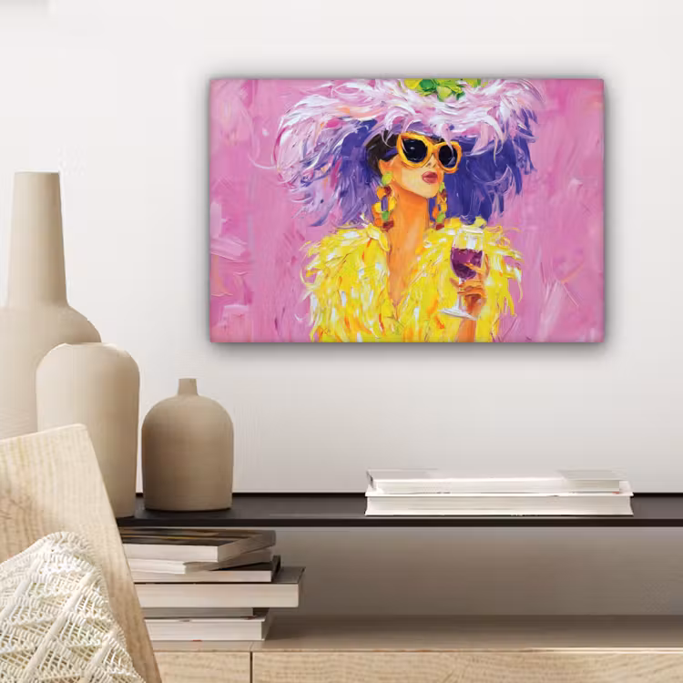 Zonnebril - Vrouw - Jas - Veren canvas 2cm klein -sfeer6