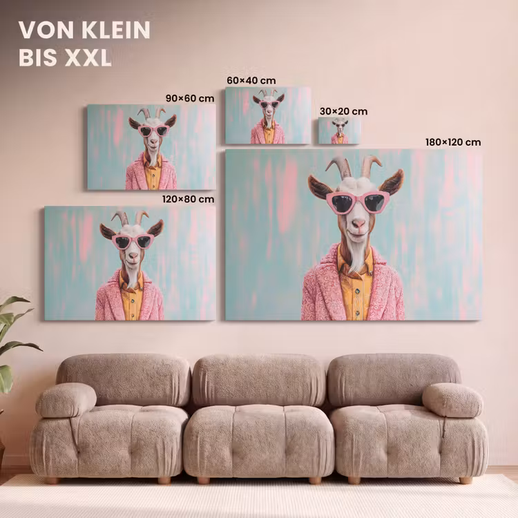 Zonnebril - Roze - Geit - Horen canvas 2cm klein -Xsfeer8_DE