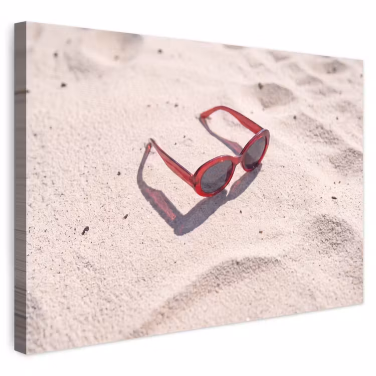 Zonnebril - Strand - Vakantie - Rood canvas 2cm klein -3d