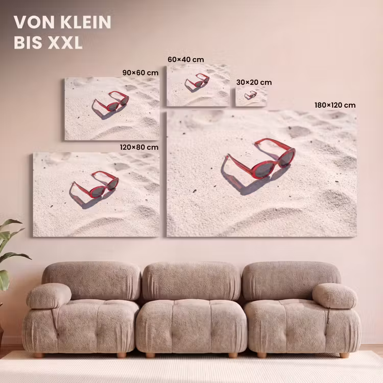 Zonnebril - Strand - Vakantie - Rood canvas 2cm klein -Xsfeer8_DE