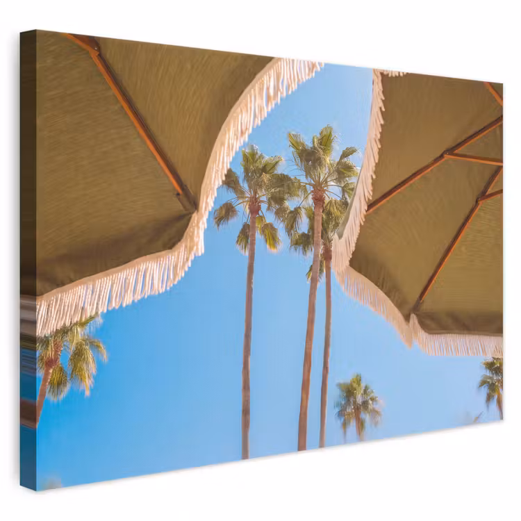 Parasol - Groen - Franjes - Zomer - Tropisch canvas 2cm klein -3d