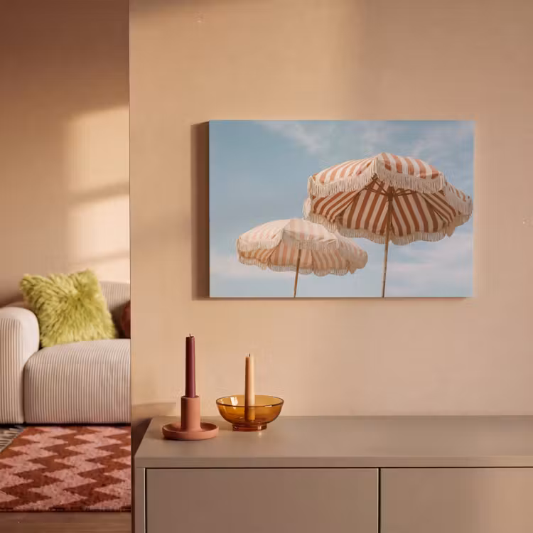 Parasol - Lucht - Rood canvas 2cm klein -sfeer1