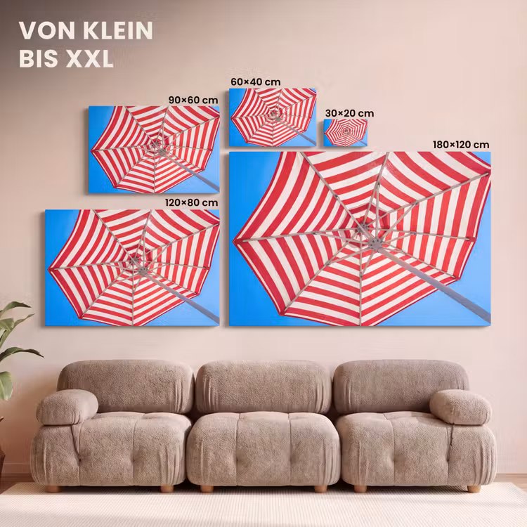 Parasol - Strepen - Zomer - Rood - Blauw canvas 2cm klein -Xsfeer8_DE