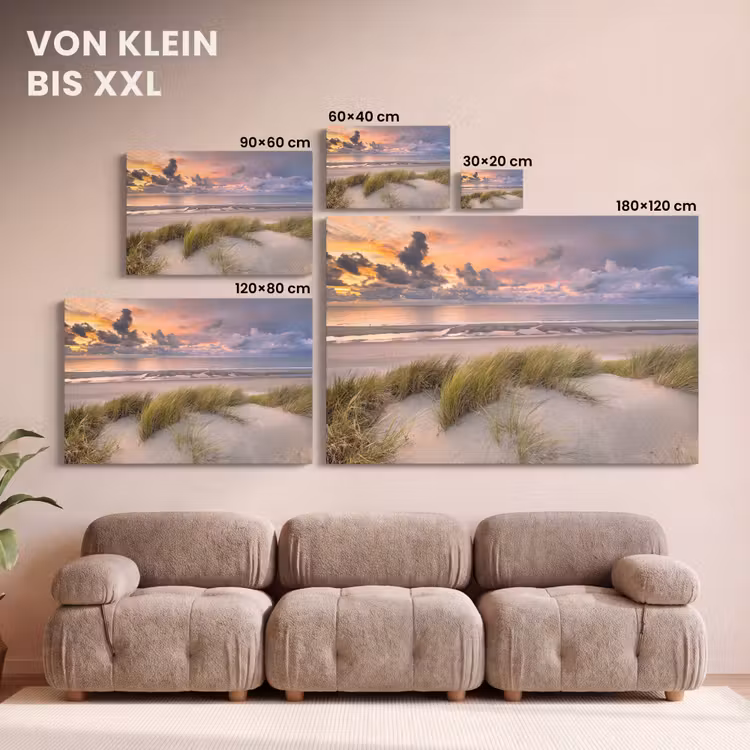 Zonsondergang - Duin - Strand - Planten - Zee canvas 2cm klein -Xsfeer8_DE