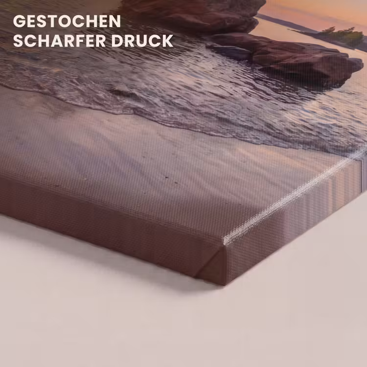 Zonsondergang - Kust - Water - Natuur - Oranje canvas 2cm klein -closeup_print_DE