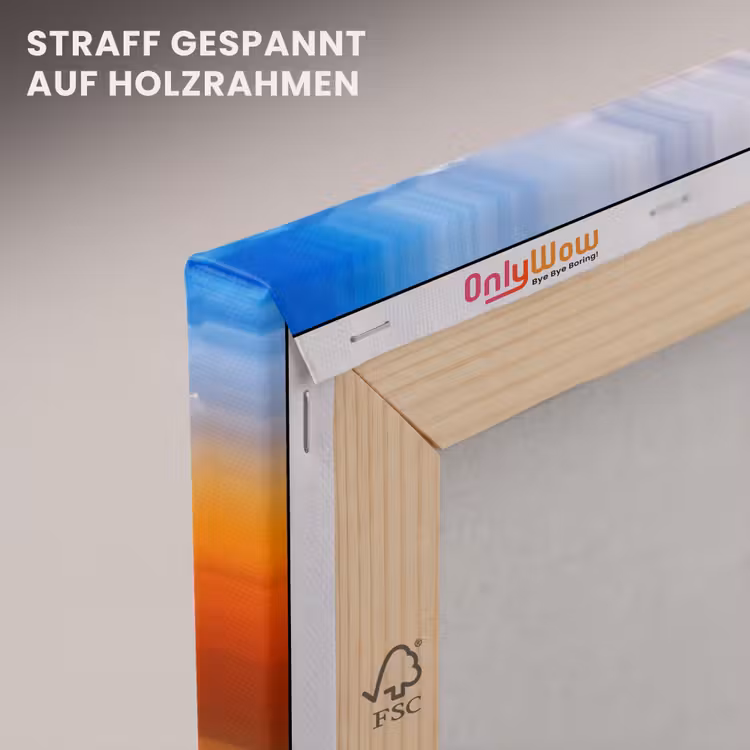 Zonsondergang - Zee - Lucht - Oranje - Horizon - Water canvas 2cm klein -uniquesellingpoint_afwerking-onlywow_DE