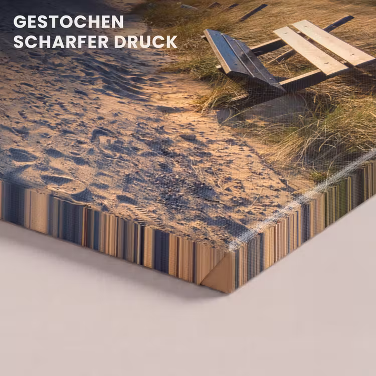 Zonsondergang - Strand - Duin - Gras - Bank canvas 2cm klein -closeup_print_DE