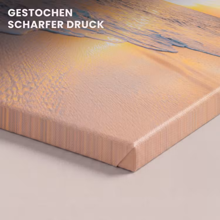 Zonsondergang - Strand - Zee - Zomer - Blauw canvas 2cm klein -closeup_print_DE