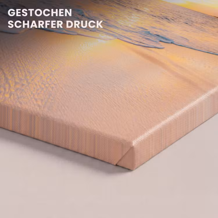 Zonsondergang - Strand - Zee - Zomer - Blauw canvas 2cm klein -closeup_print_DE