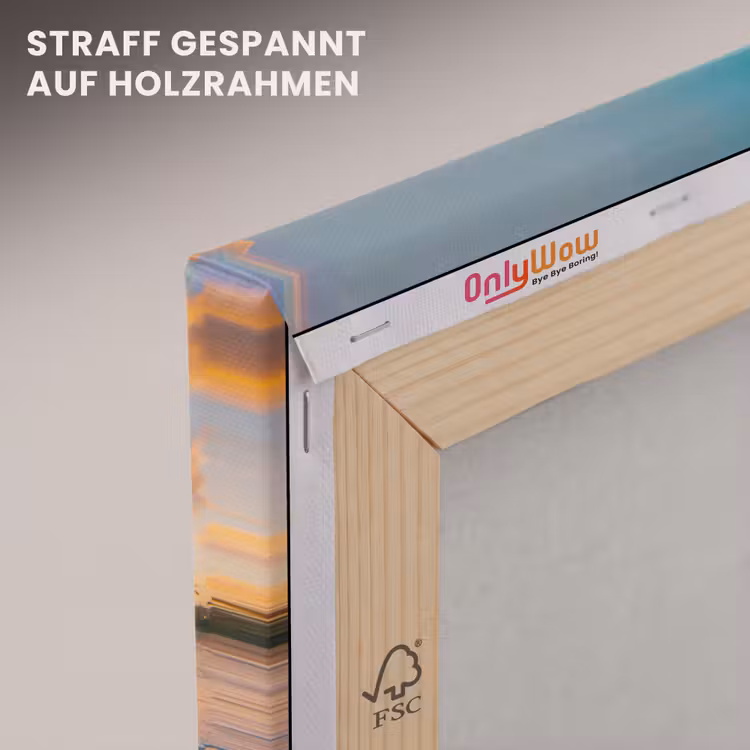 Zonsondergang - Strand - Zee - Zomer - Blauw canvas 2cm klein -uniquesellingpoint_afwerking-onlywow_DE
