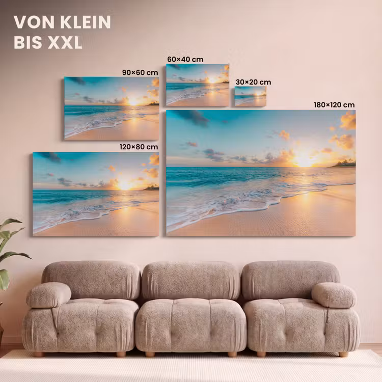 Zonsondergang - Strand - Zee - Zomer - Blauw canvas 2cm klein -Xsfeer8_DE
