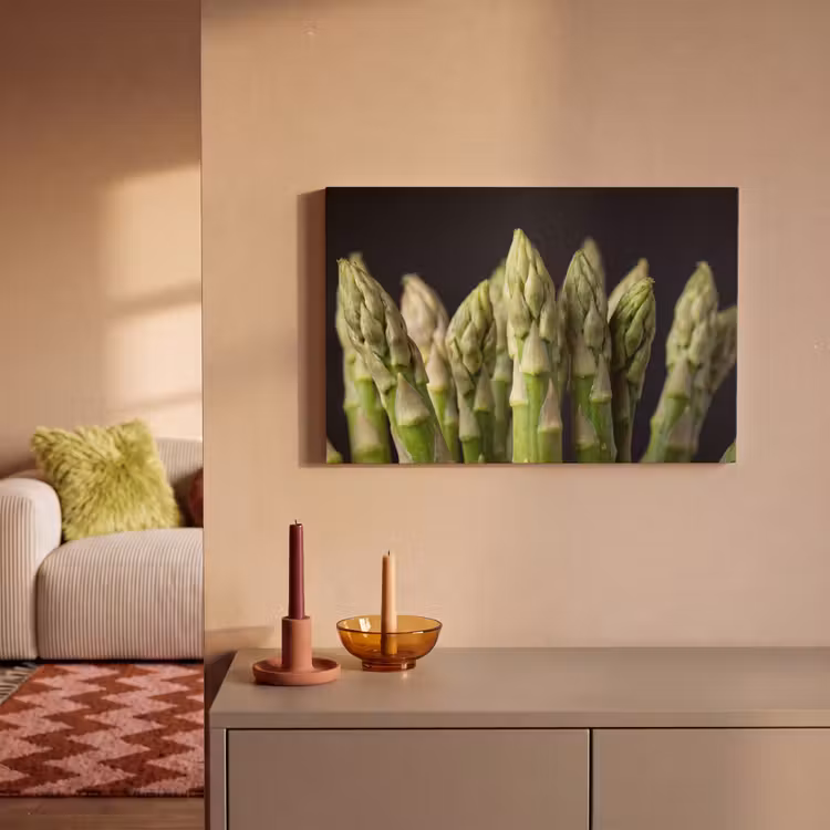 Asperges - Groen - Zwart canvas 2cm klein -sfeer1