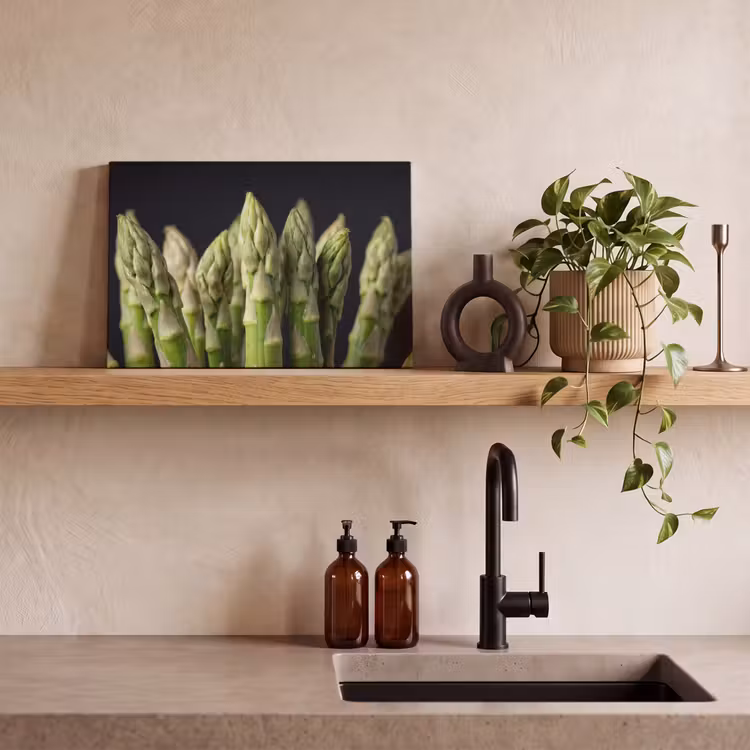 Asperges - Groen - Zwart canvas 2cm klein -closeup_print_DE