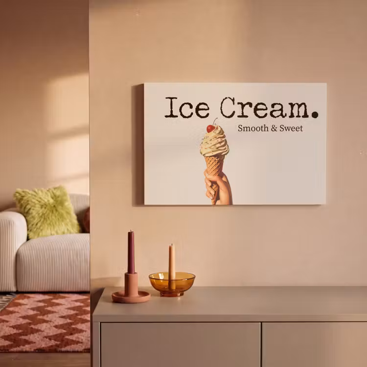 Ice cream - Softijs - Kleurrijk - Kers canvas 2cm klein -sfeer1