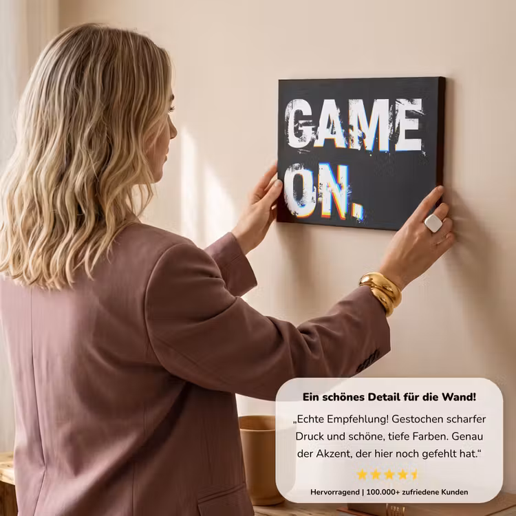 Gaming - Game - Spreuken - Quotes - Game on canvas 2cm klein -Xsfeer7_DE