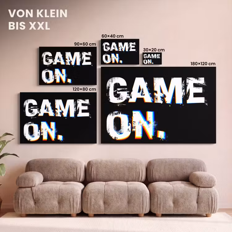 Gaming - Game - Spreuken - Quotes - Game on canvas 2cm klein -Xsfeer8_DE