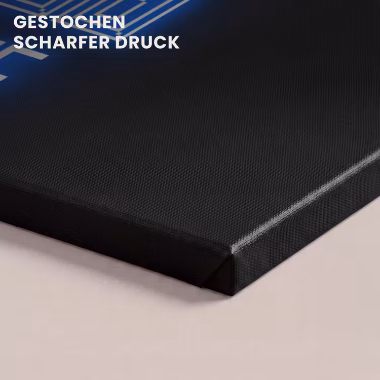 Gaming - Tekst - Gaming zone - Neon - Blauw canvas 2cm klein -closeup_print_DE